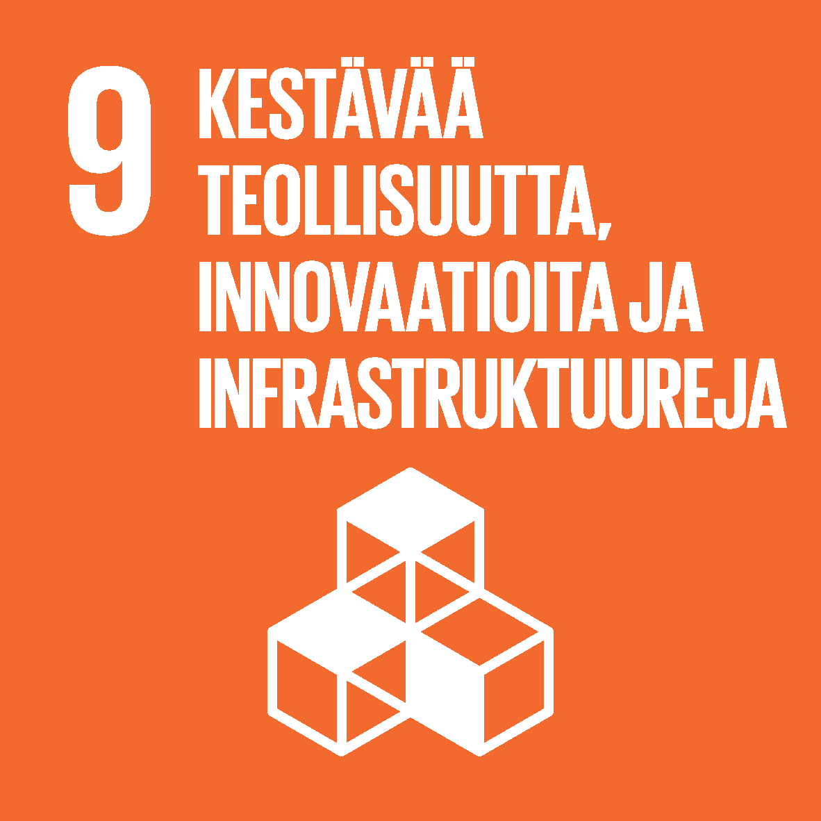 YK:n kestävän kehityksen tavoite 9 Kestävää teollisuutta, innovaatioita ja infrastruktuuria